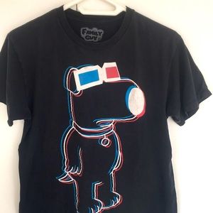 Family Guy Brian Griffin Black T-Shirt Official Cartoon Graphic Crew Neck M